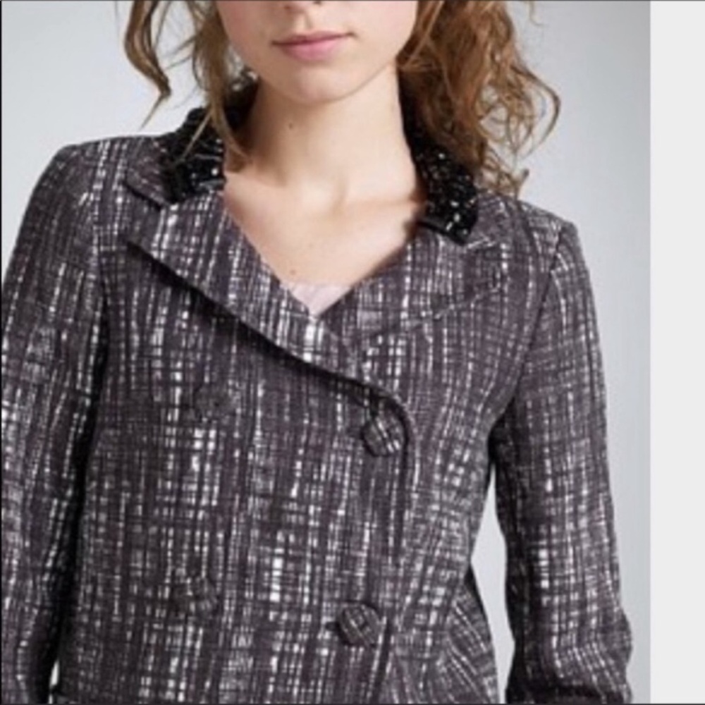 J. Crew Collection Embellished Collar Tweed Contessa Jacket Size 10